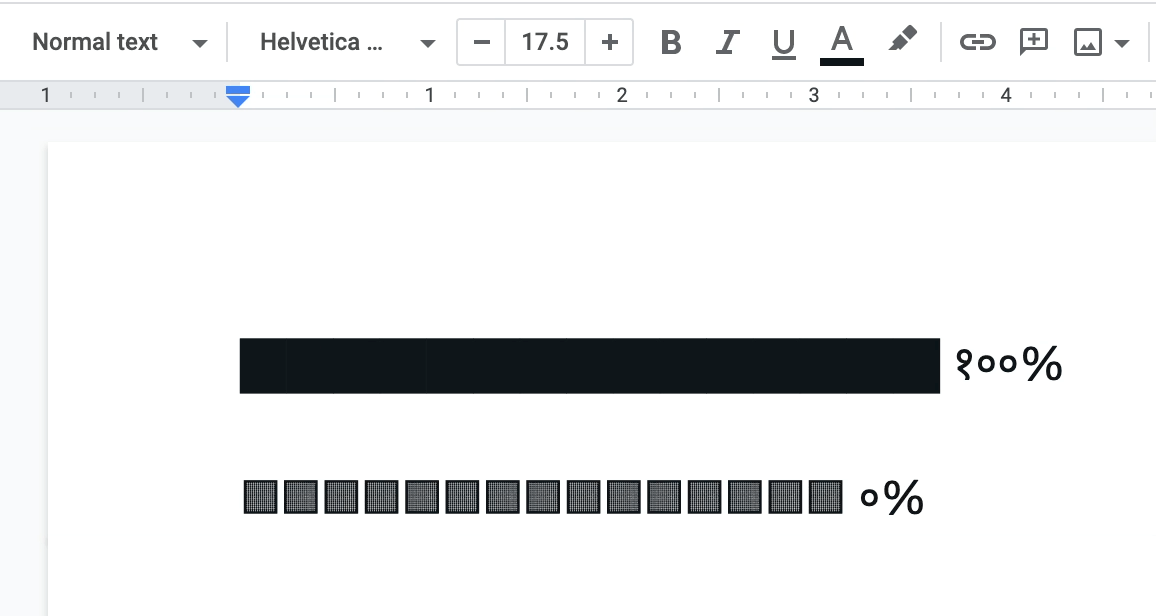 Font differences with unicode progress bars